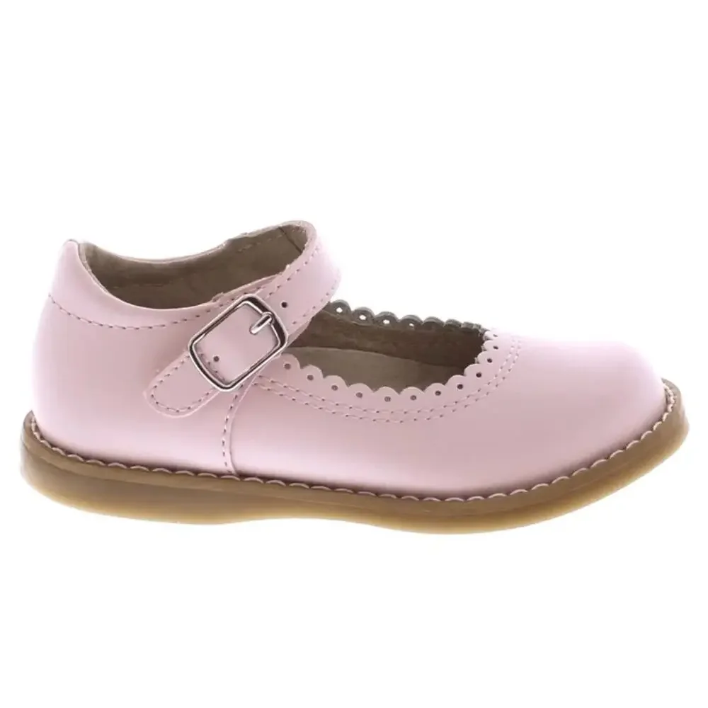 FootMates Allie Flats Girls 13 Rose Leather Adjustable Strap Mary Jane ZOGG3945